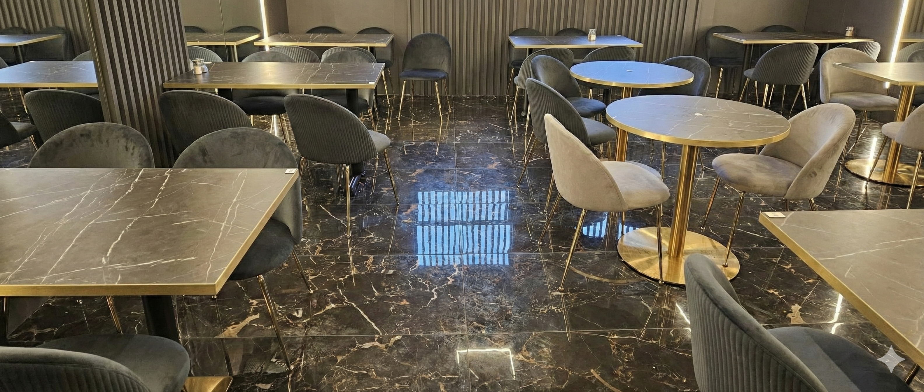Restaurant interior flooring installation and finishing